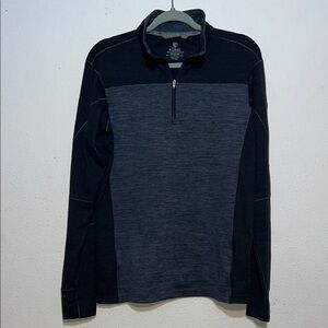 KÜHL Classic Black Grey 1/4 Zip Pullover Outdoor Winter Camping Size Medium